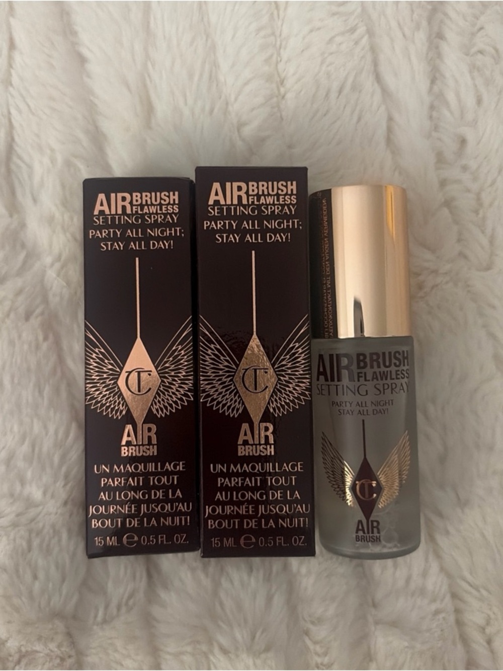 X2 Charlotte Tilbury AIRBRUSH FLAWLESS SETTING SPRAY - 15ml / 0.5oz Travel New
